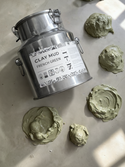 SE-LF Natural Clay Muds | A tray sits with a scoop of each Pink, Green and Yellow French Clay Muds