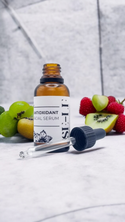 SE-LF Antioxidant Facial Serum sits amongst Kiwis, Raspberries and Grapes